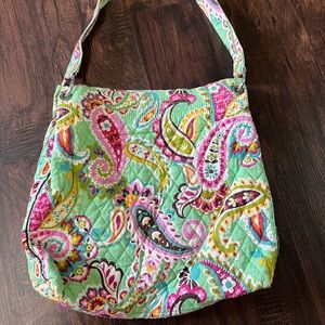 Vera Bradley Sweet Treat  Purse Tote Satchel Flowers Paisley Pink Green